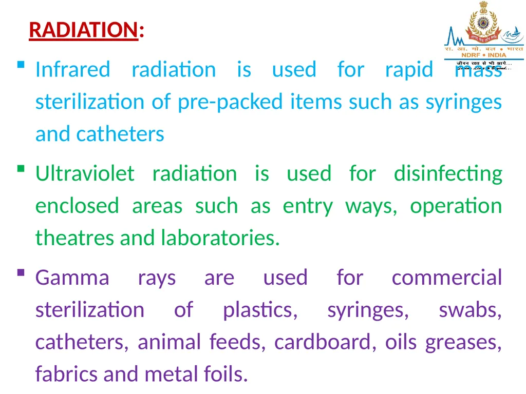 STERILIZATION OF INSTRUMENT & DISINFECTING METHOD - slide 18 of 44