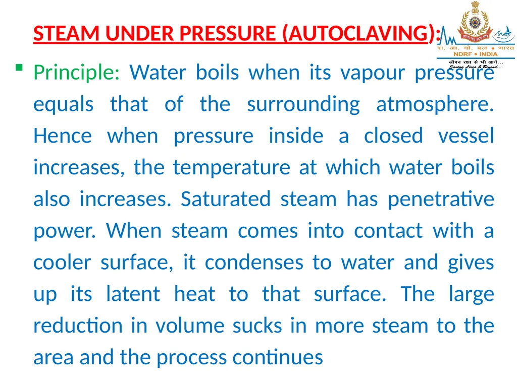 STERILIZATION OF INSTRUMENT & DISINFECTING METHOD - slide 12 of 44