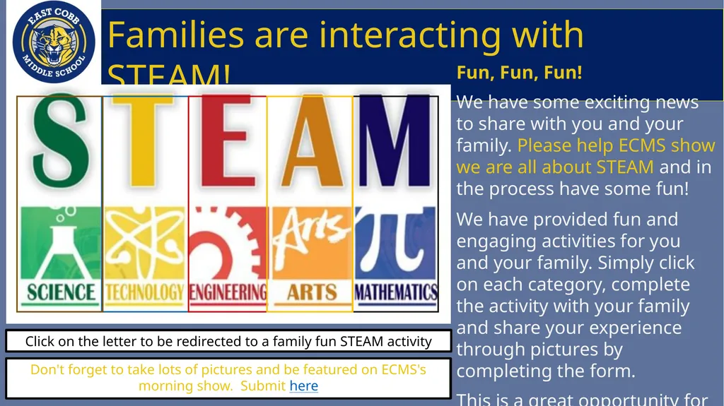 Families are interacting with STEAM! Fun, Fun,