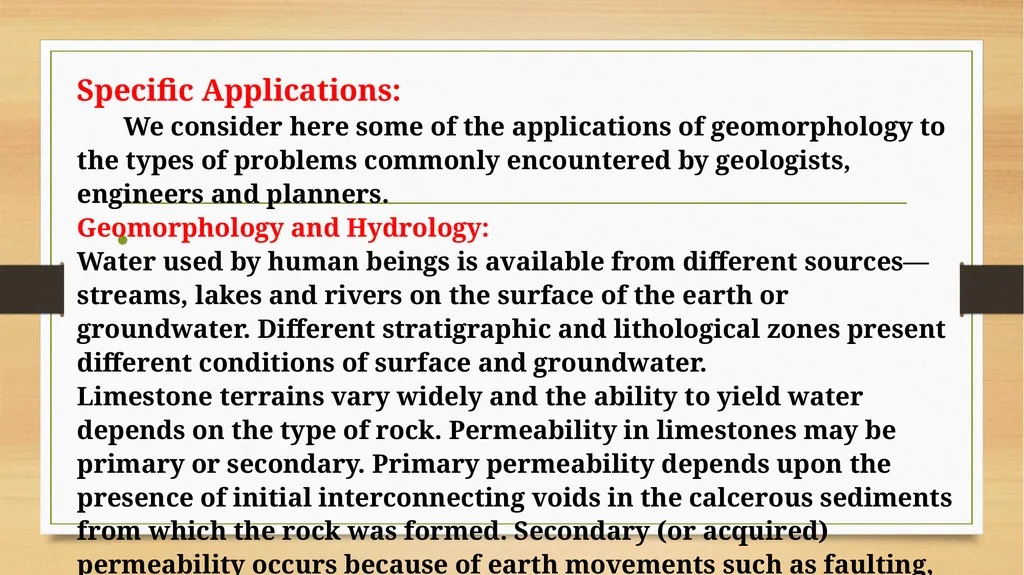 APPLIED GEOMORPHOLOGY - UNIT:V APPLIED GMORPHOLGY - slide 9 of 26