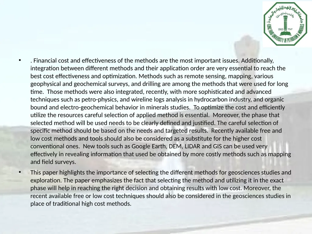 Importance of Methods’ Selection in the - slide 26 of 26