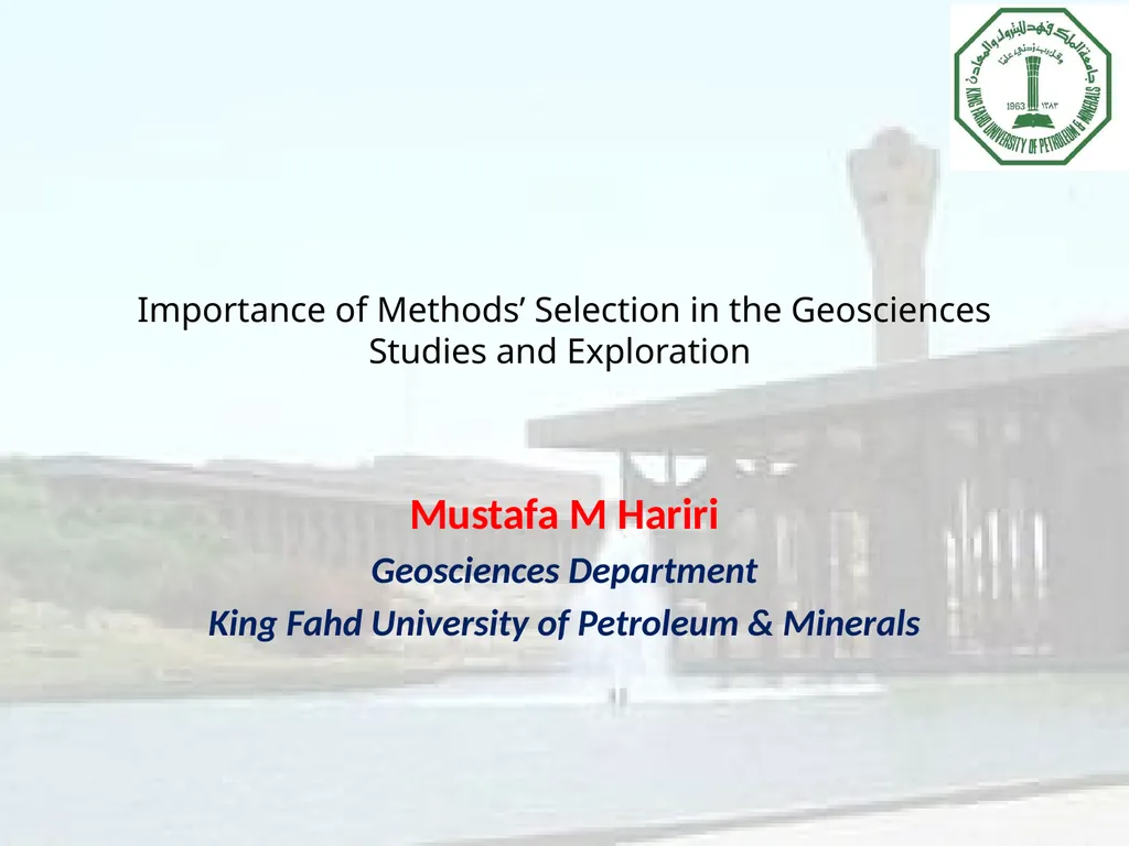 Importance of Methods’ Selection in the - slide 1 of 26