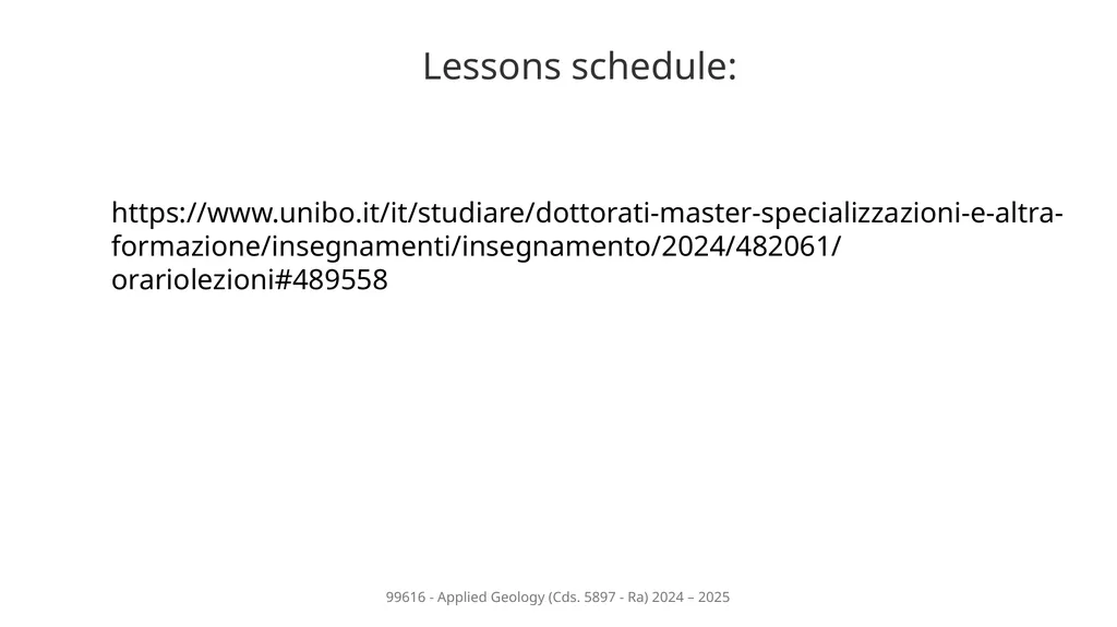 Course presentation 99616 - Applied Geology Cds. - slide 3 of 9