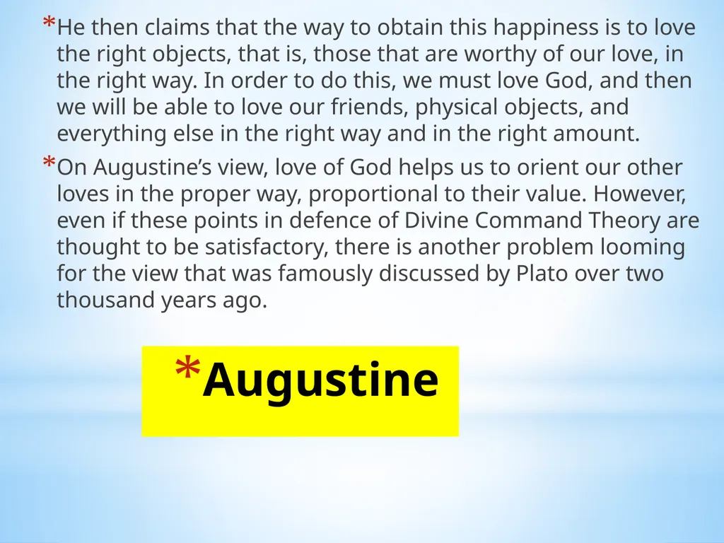 Divine command theory According to divine command - slide 22 of 35