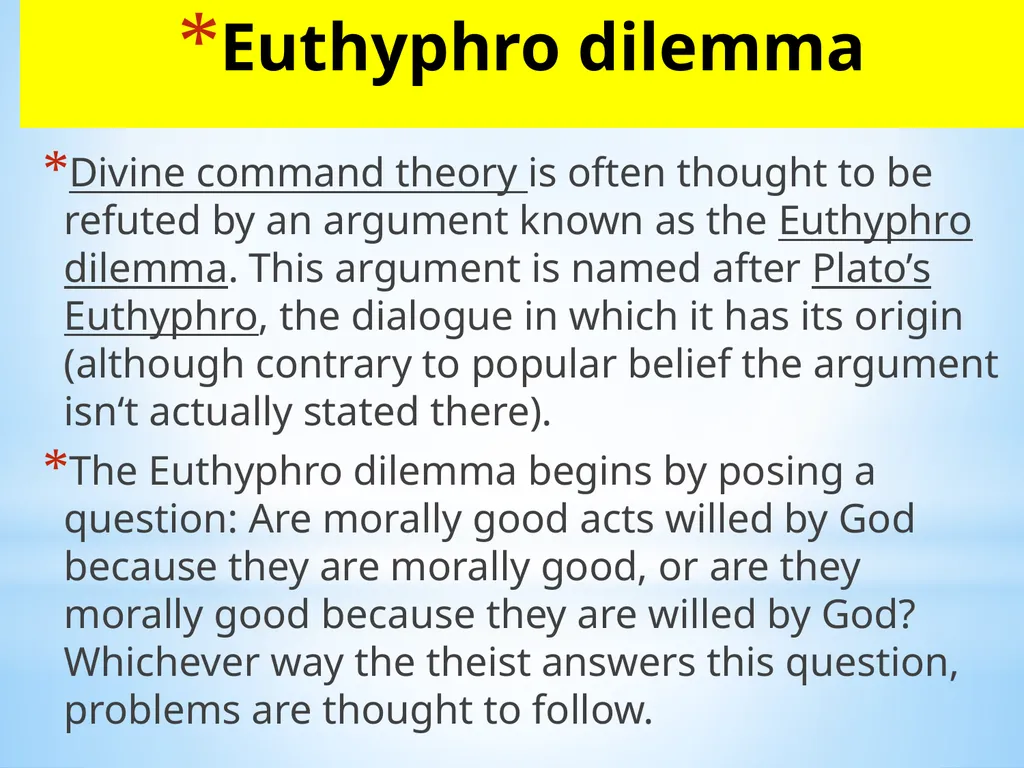 Divine command theory According to divine command - slide 4 of 35