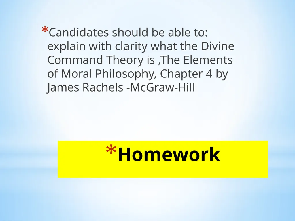 Divine command theory According to divine command - slide 35 of 35