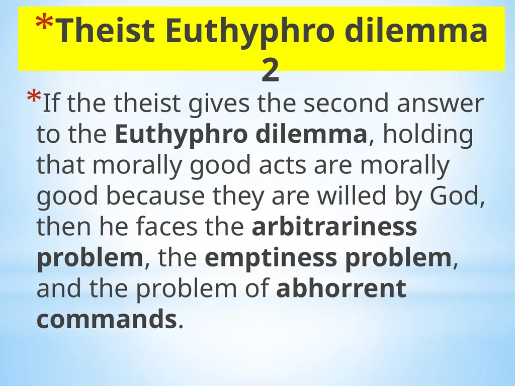 Divine command theory According to divine command - slide 6 of 35