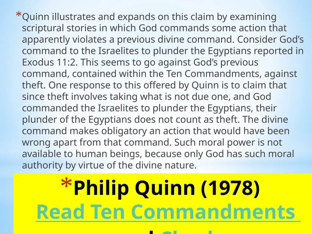 Divine command theory According to divine command - slide 15 of 35