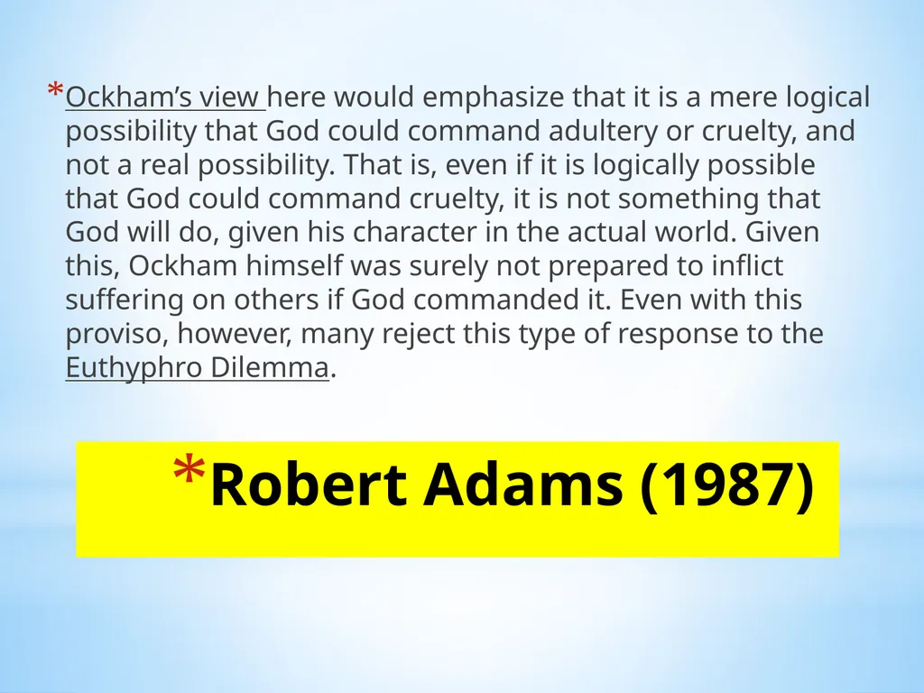 Divine command theory According to divine command - slide 26 of 35