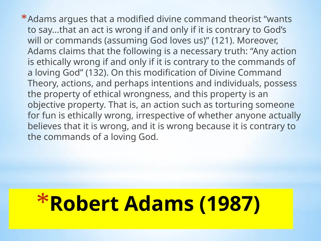Divine command theory According to divine command - slide 29 of 35