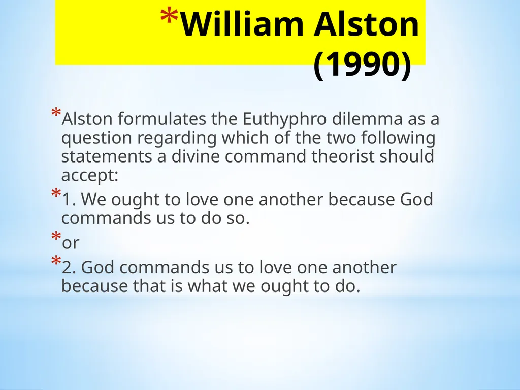 Divine command theory According to divine command - slide 28 of 35