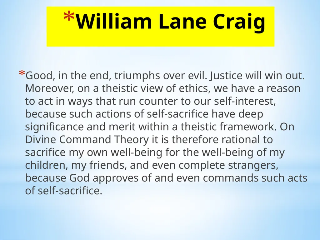 Divine command theory According to divine command - slide 21 of 35