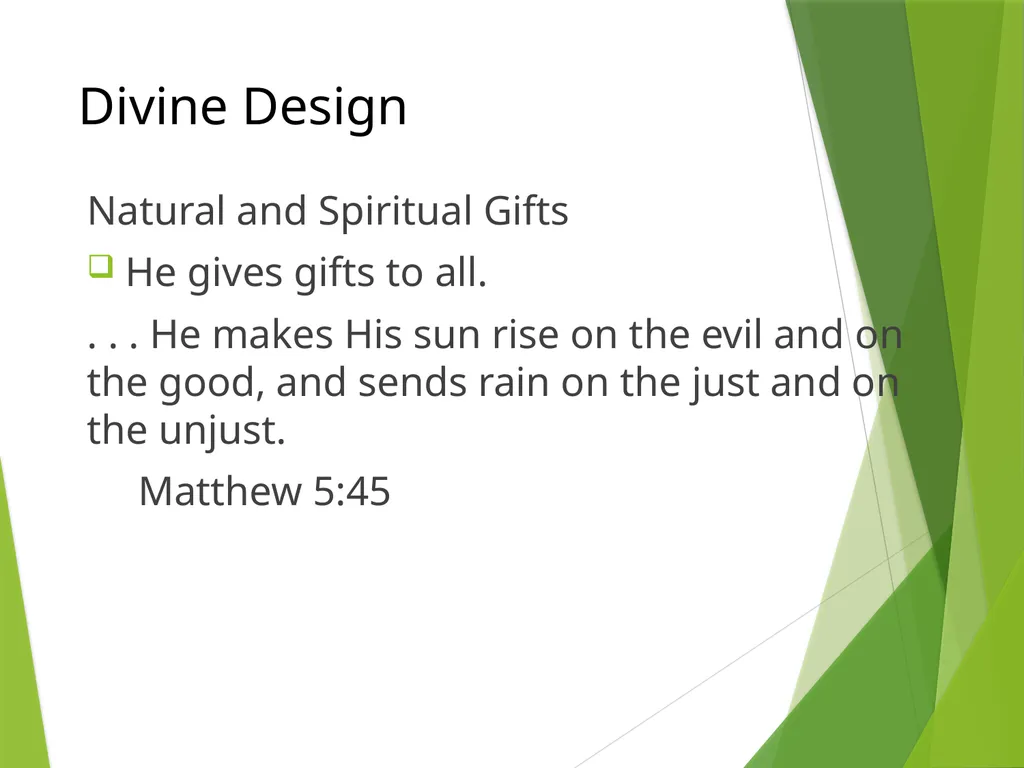 Divine Design, Direction and Development Taught by - slide 7 of 17