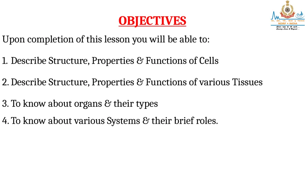 CELL AND TISSUES-THE BASIC STRUCTURE OF THE BODY - slide 2 of 19