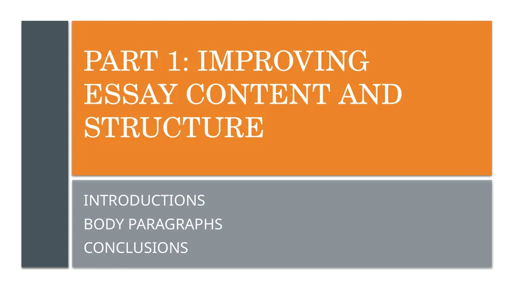 Surviving your final essay Part 1: Improving Essay - slide 2 of 26