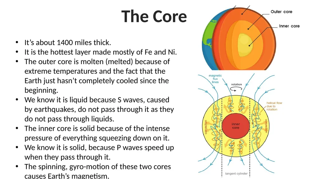 The Earth’s Interior The Earth is made up of four - slide 6 of 10