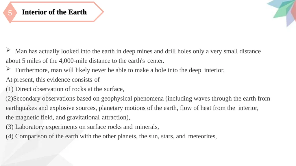 Interior of the Earth synopsis Introduction 1 2 - slide 11 of 27