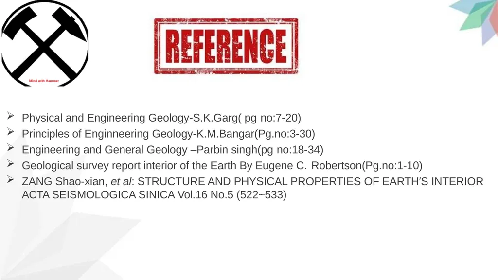 Interior of the Earth synopsis Introduction 1 2 - slide 27 of 27