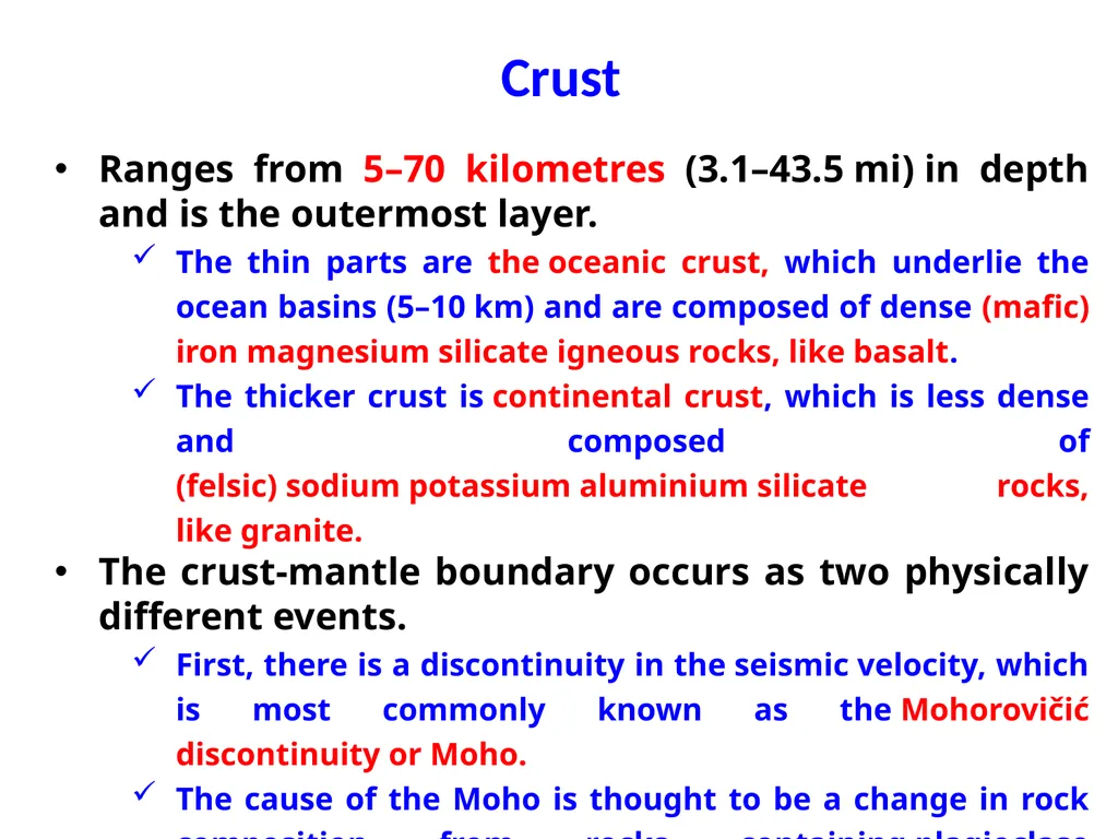 The Earth is divided into three main layers The - slide 6 of 8
