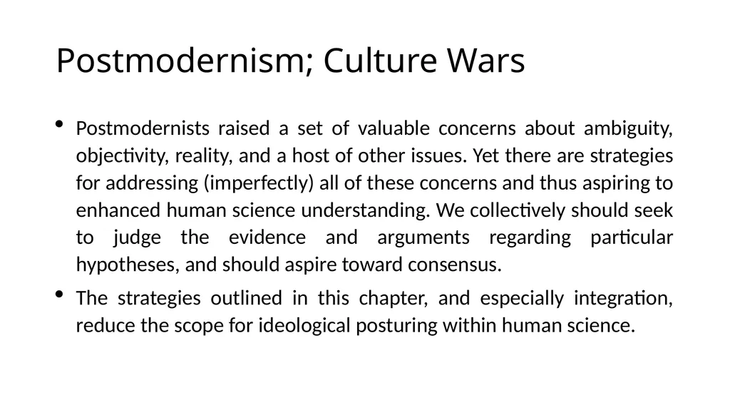 Integrating the Human Sciences Chapter 2 Some - slide 14 of 14