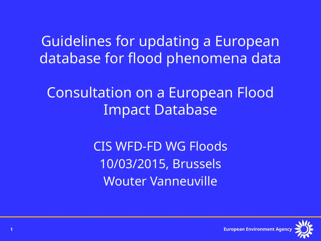 1 Guidelines for updating a European database for