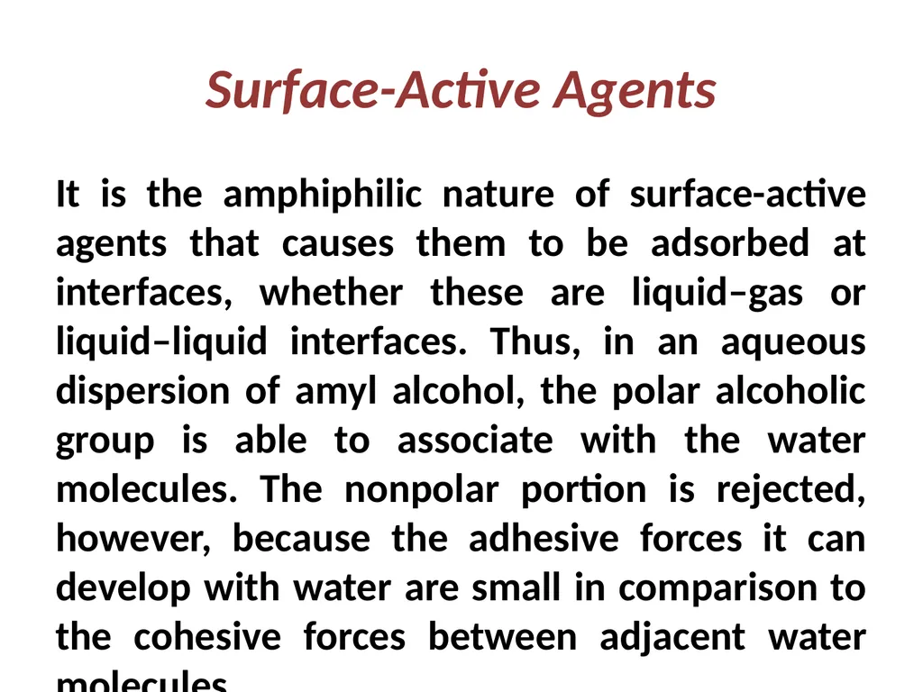 Interfacial Phenomena MARTIN’S PHYSICAL PHARMACY - slide 33 of 66