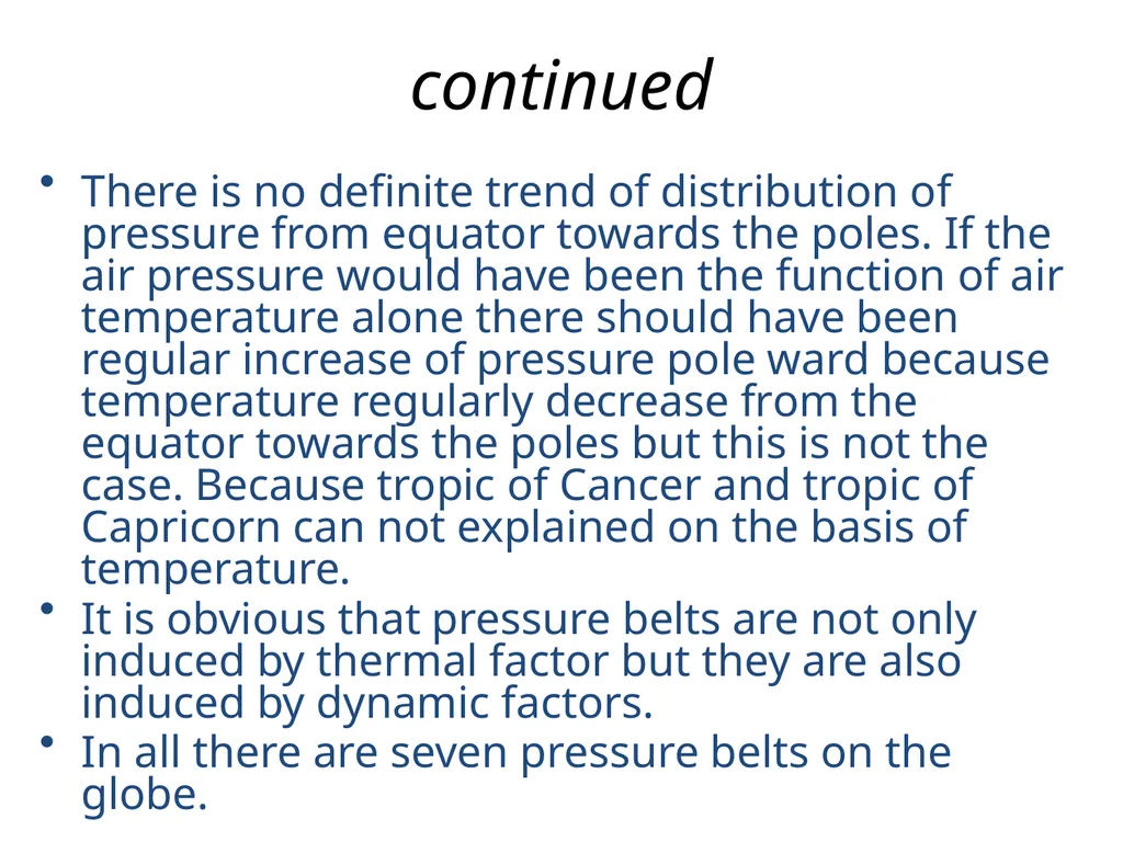 Horizontal Distribution of Air Pressure and - slide 2 of 7