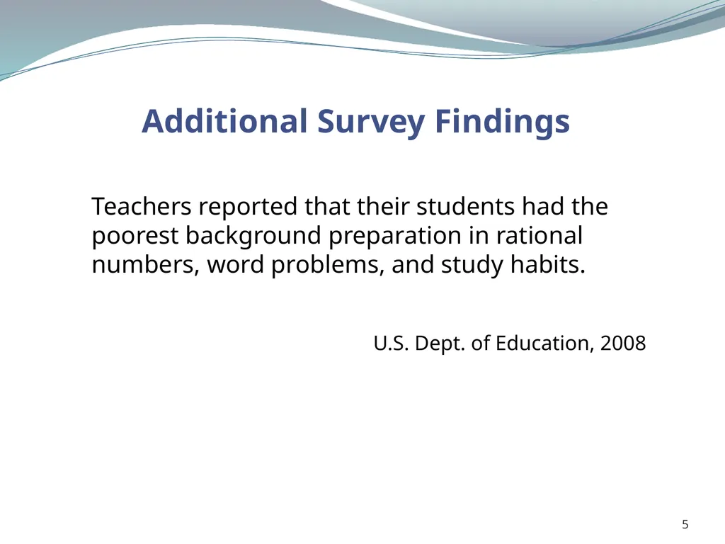 1 Why Aren’t Students Motivated to Study Algebra? - slide 5 of 13