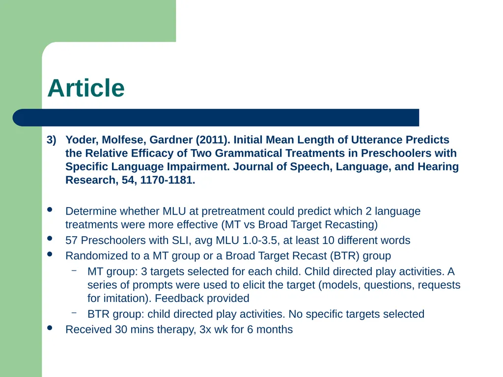 Specific Language Impairment: Therapy approaches - slide 15 of 24