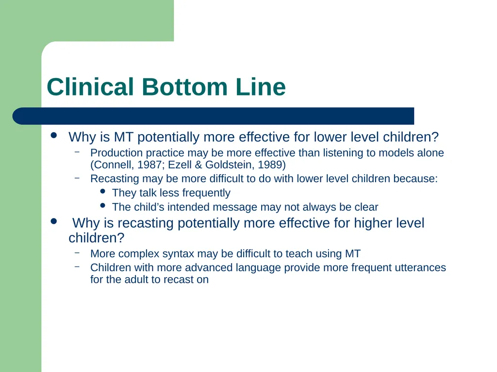 Specific Language Impairment: Therapy approaches - slide 22 of 24