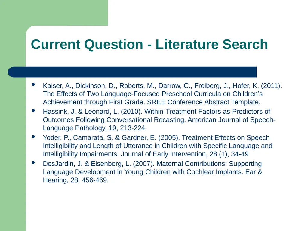 Specific Language Impairment: Therapy approaches - slide 9 of 24
