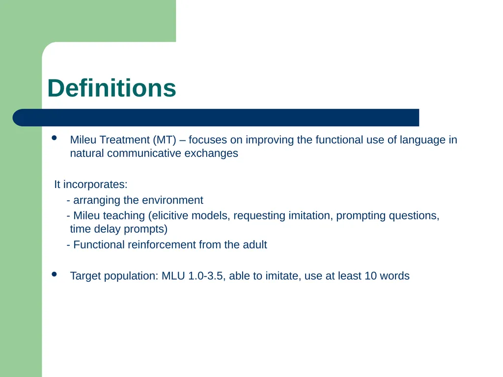 Specific Language Impairment: Therapy approaches - slide 6 of 24