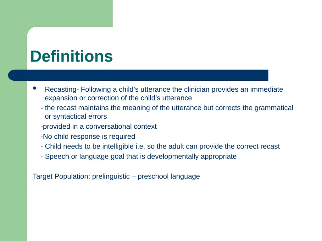 Specific Language Impairment: Therapy approaches - slide 7 of 24