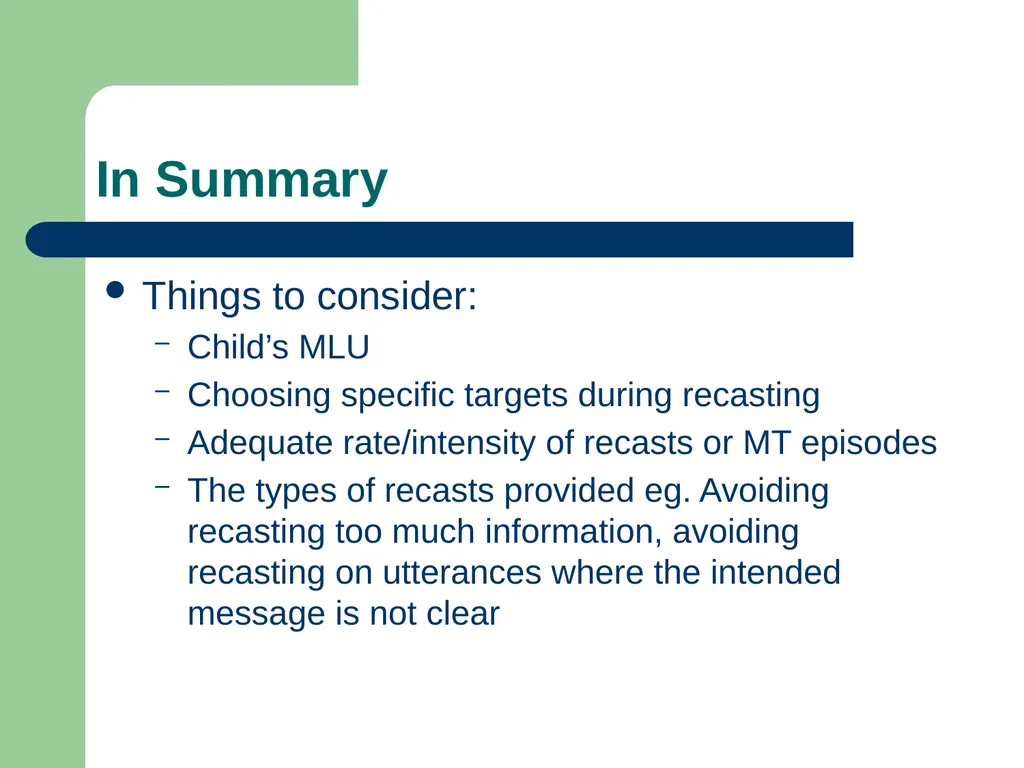 Specific Language Impairment: Therapy approaches - slide 23 of 24