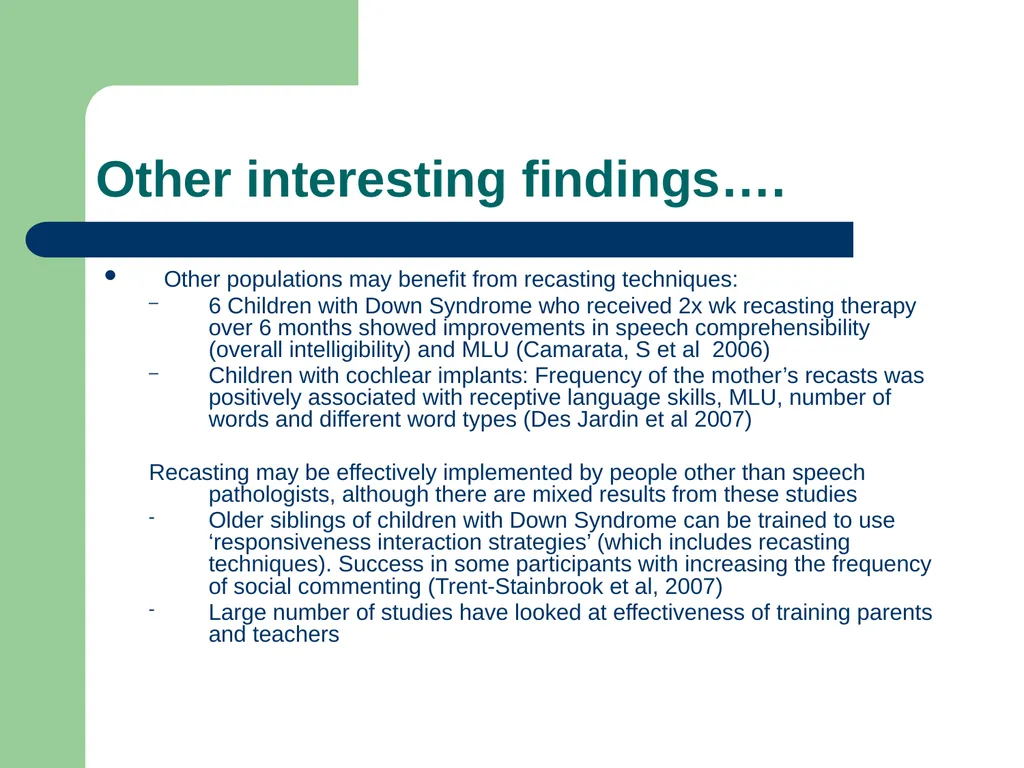 Specific Language Impairment: Therapy approaches - slide 17 of 24