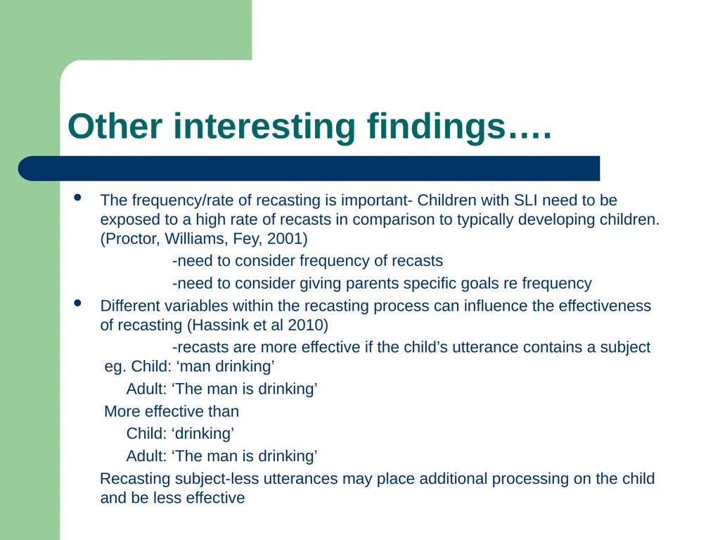 Specific Language Impairment: Therapy approaches - slide 18 of 24