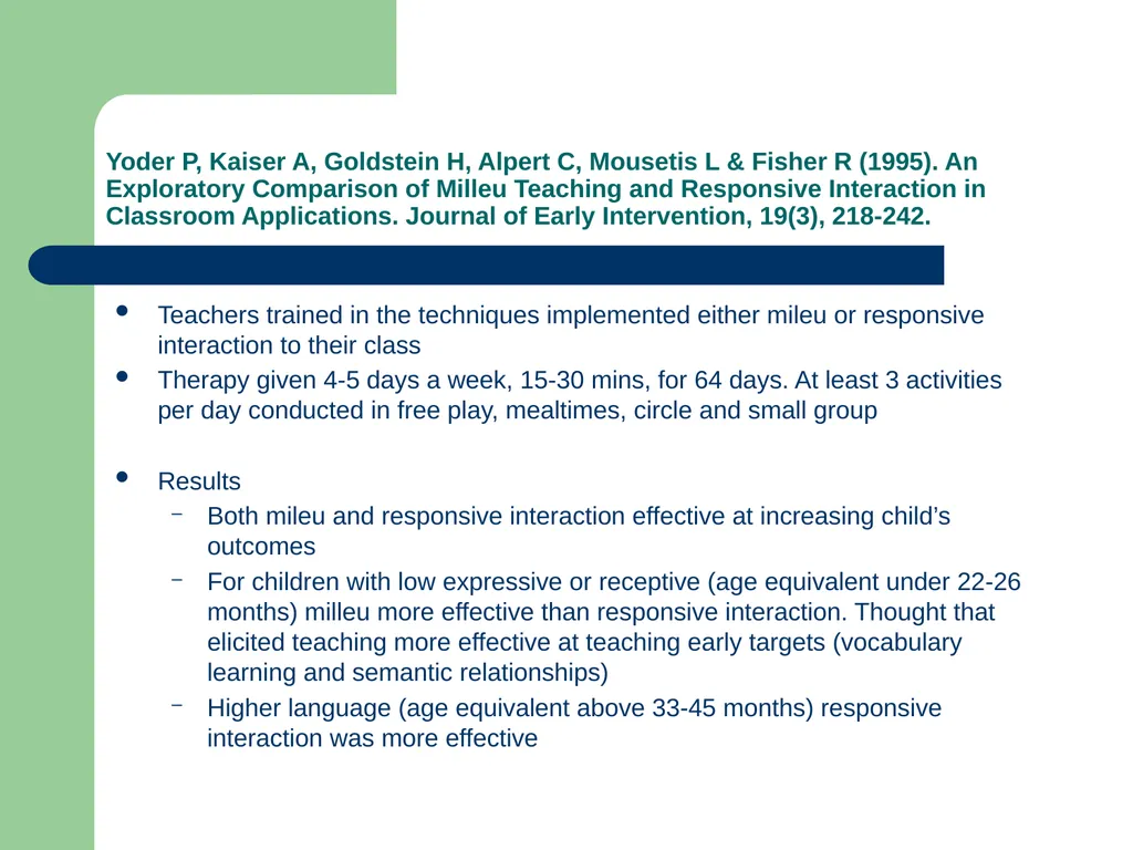 Specific Language Impairment: Therapy approaches - slide 11 of 24