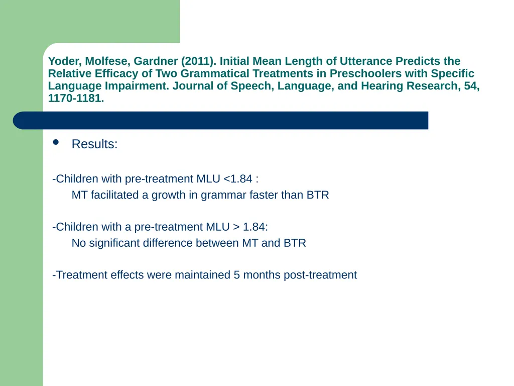 Specific Language Impairment: Therapy approaches - slide 16 of 24