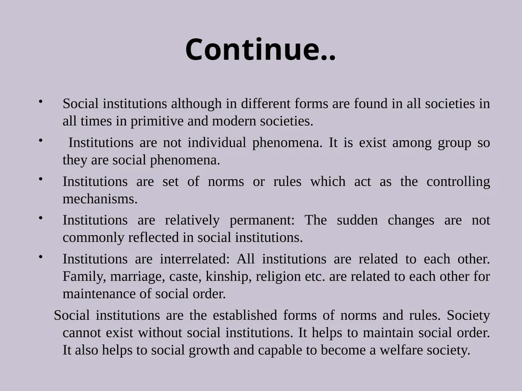 Concept and Forms of Social Institution Dr. - slide 5 of 8
