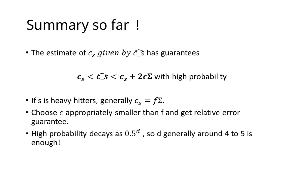 Stream Estimation 1: Count-Min Sketch Contd.. - slide 20 of 25