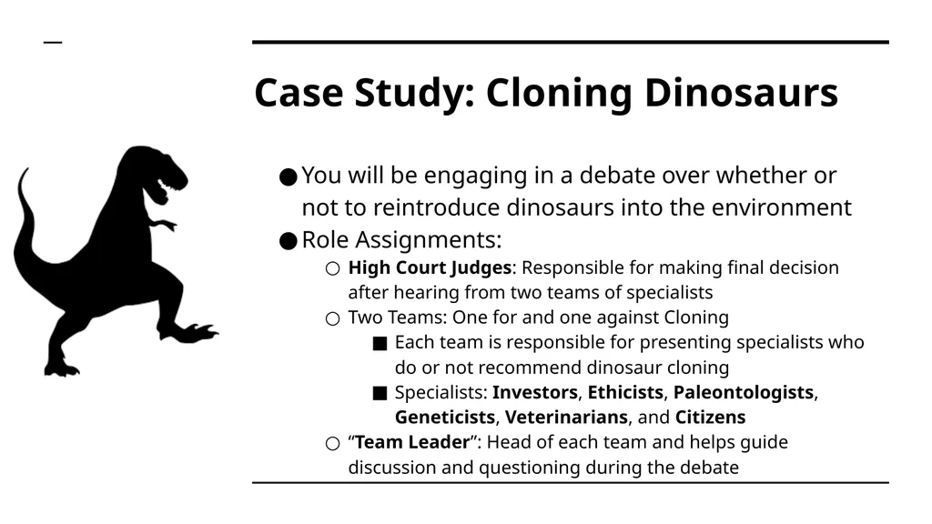Case Study: Should Dinosaurs be “Cloned” from - slide 5 of 8
