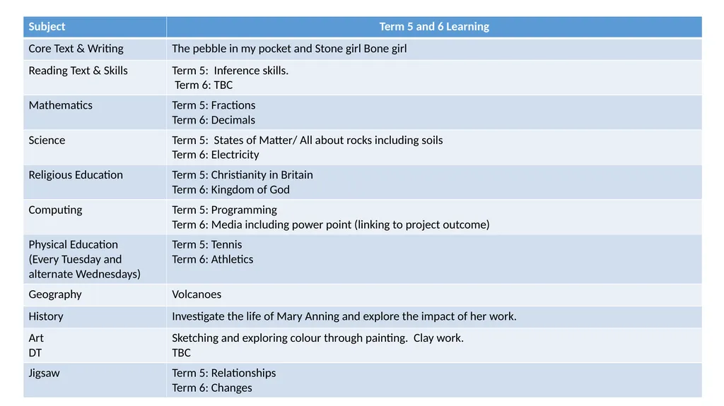 Summer Term 2021 Year 4 Global theme: Global - slide 2 of 2