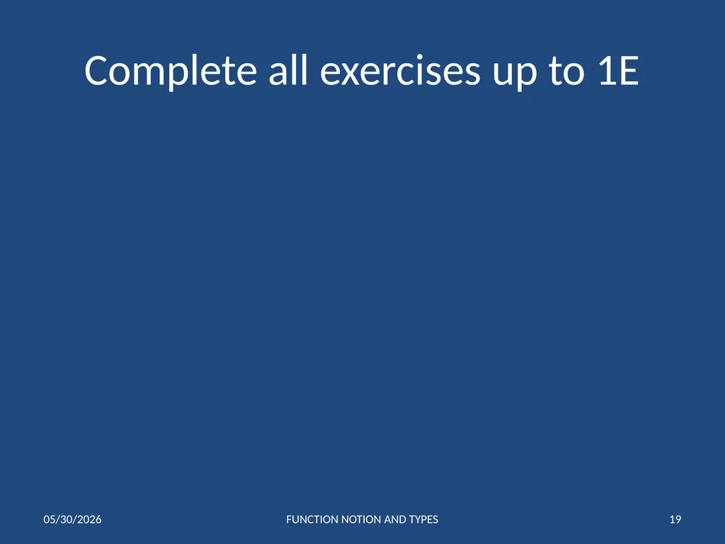 FUNCTIONS 1 Notation and Types of Functions IB 1 - slide 19 of 19