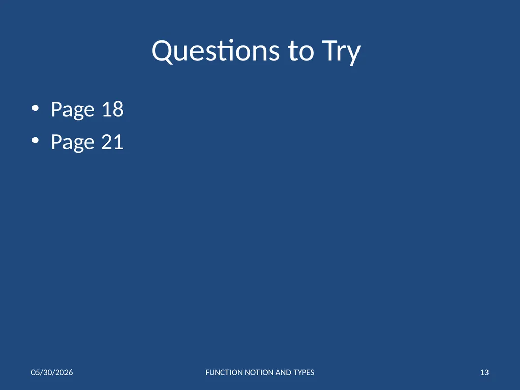 FUNCTIONS 1 Notation and Types of Functions IB 1 - slide 13 of 19