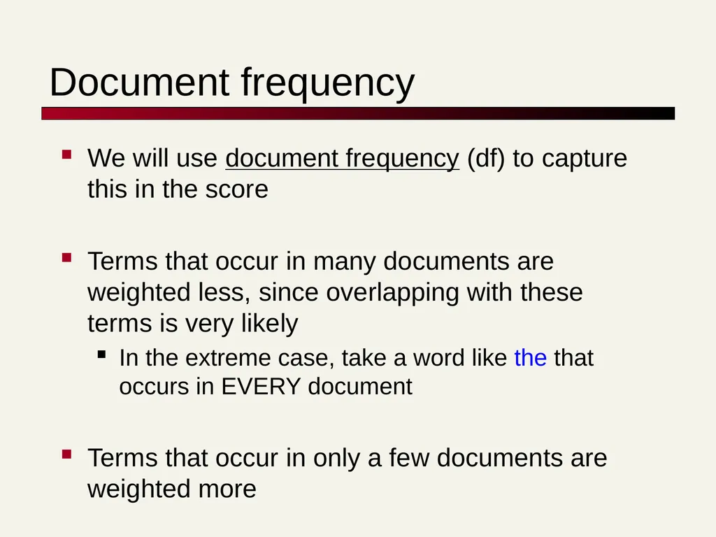 TF-IDF David Kauchak cs160 Fall 2009 adapted from: - slide 33 of 51