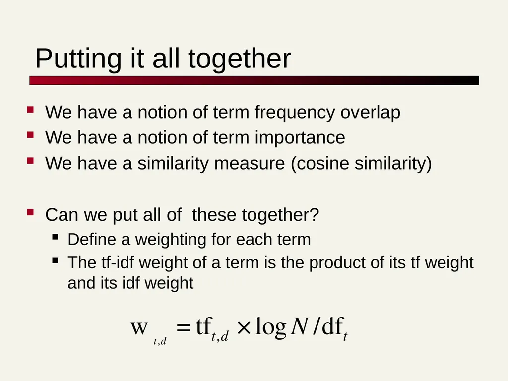 TF-IDF David Kauchak cs160 Fall 2009 adapted from: - slide 40 of 51