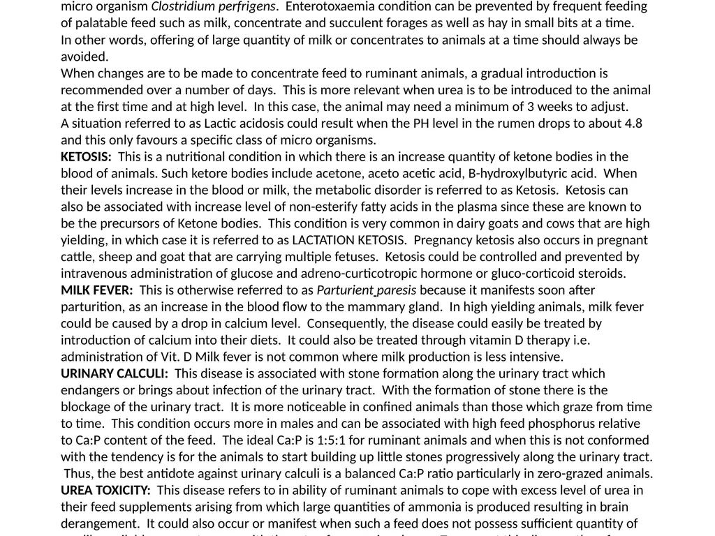 Lecture 8 NUTRITIONAL DISORDERS IN RUMINANT