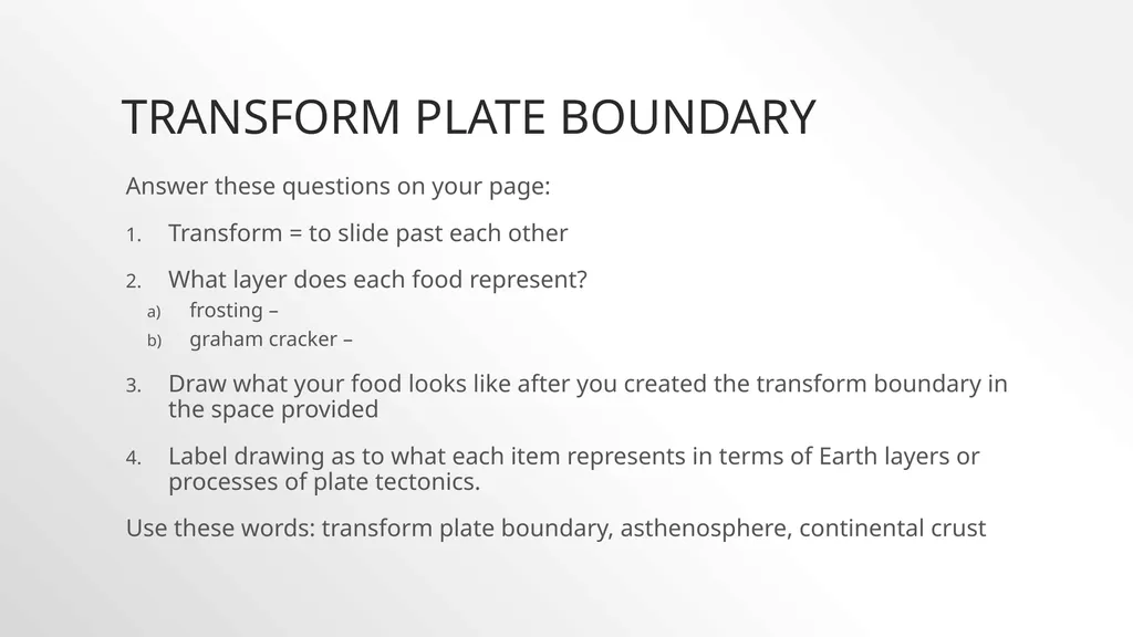 Plate Tectonics With Fruit Rollups and Graham - slide 17 of 19
