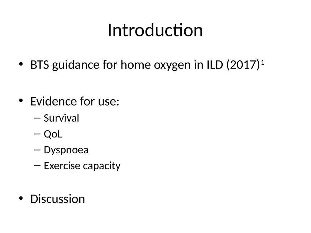 Oxygen therapy in ILD: What is the evidence? Matt - slide 3 of 25