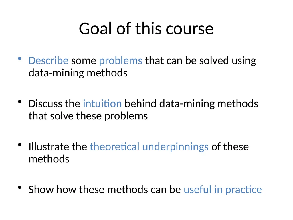 CAS CS 565, Data Mining Course logistics Course - slide 20 of 31